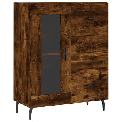 Dressoir 69,5X34X90 Cm Bewerkt Hout Gerookt Eikenkleurig