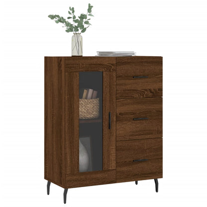 Dressoir 69,5X34X90 Cm Bewerkt Hout Bruin Eikenkleur