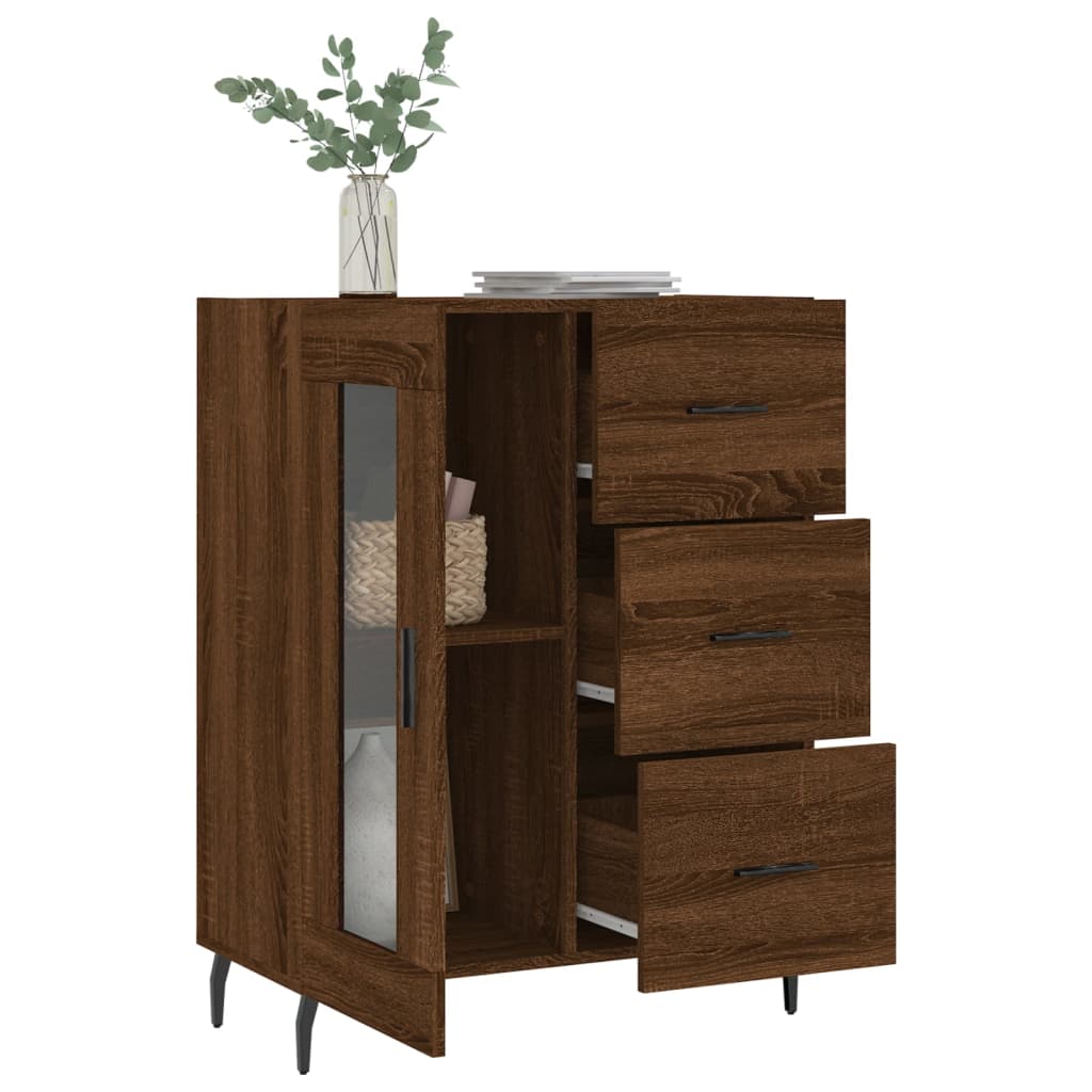 Dressoir 69,5X34X90 Cm Bewerkt Hout Bruin Eikenkleur