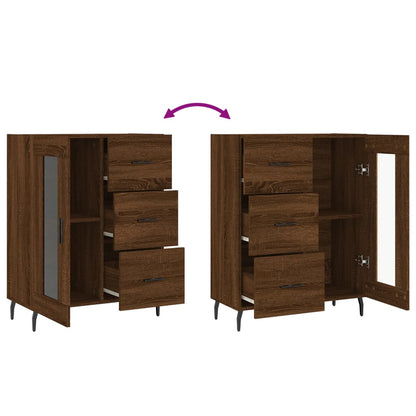 Dressoir 69,5X34X90 Cm Bewerkt Hout Bruin Eikenkleur