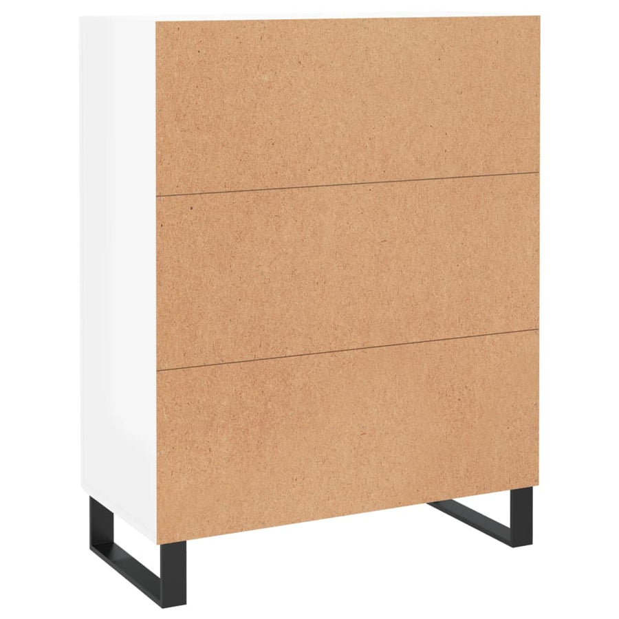 Dressoir 69,5X34X90 Cm Bewerkt Hout Hoogglans Wit