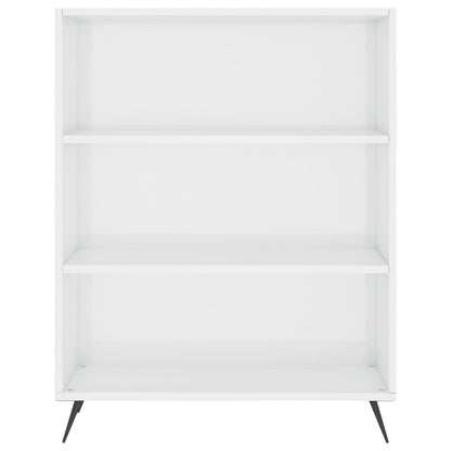 Boekenkast 69,5x32,5x90 cm bewerkt hout hoogglans wit