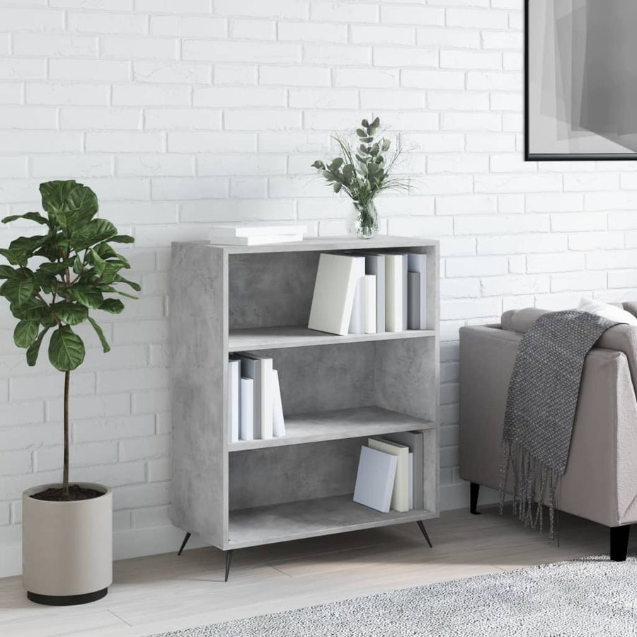 Boekenkast 69,5X32,5X90 Cm Bewerkt Hout Betongrijs