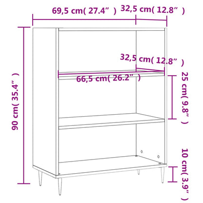 Boekenkast 69,5X32,5X90 Cm Bewerkt Hout Betongrijs