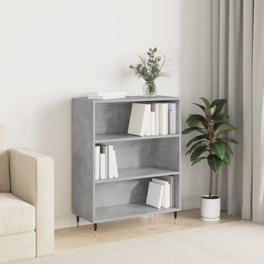 Boekenkast 69,5X32,5X90 Cm Bewerkt Hout Betongrijs