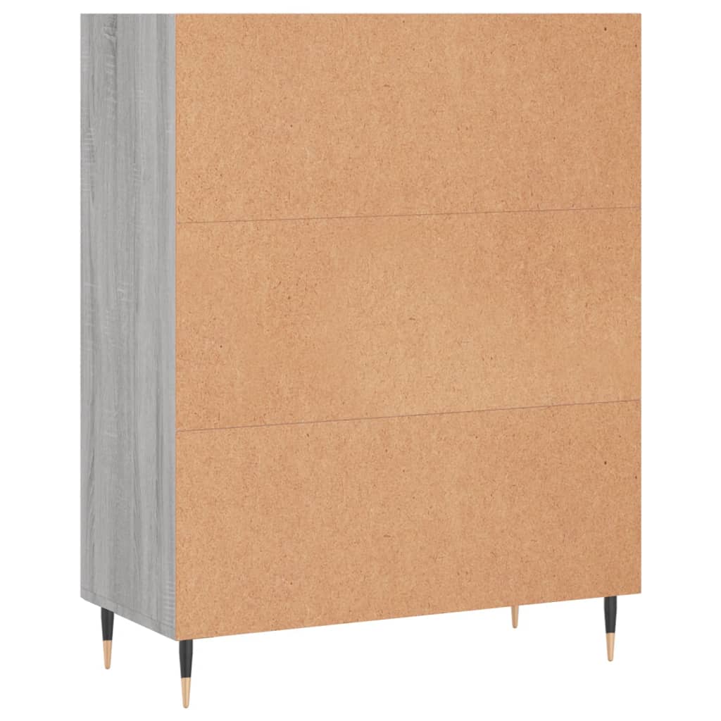 Boekenkast 69,5X32,5X90 Cm Bewerkt Hout Grijs Sonoma Eikenkleur