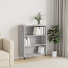 Boekenkast 69,5x32,5x90 cm bewerkt hout grijs sonoma
