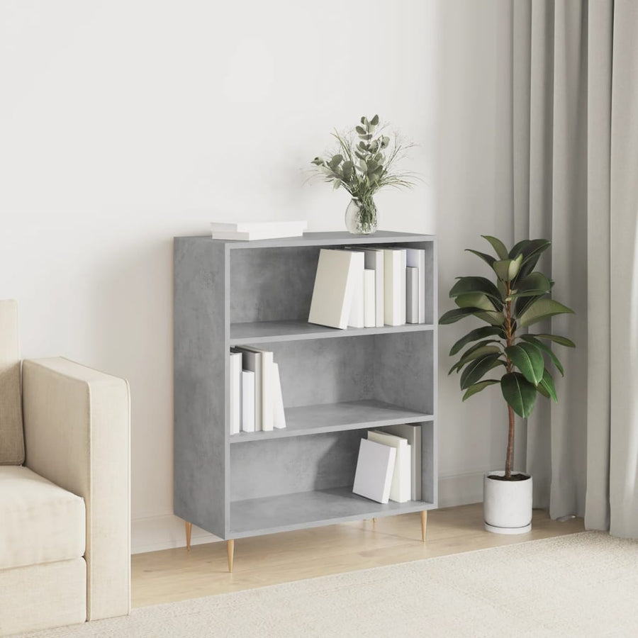 Boekenkast 69,5X32,5X90 Cm Bewerkt Hout Betongrijs