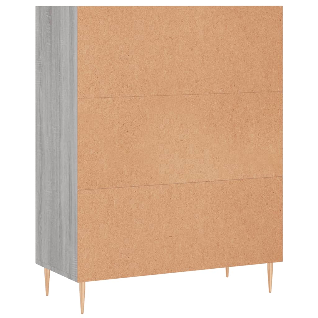 Boekenkast 69,5X32,5X90 Cm Bewerkt Hout Grijs Sonoma Eikenkleur