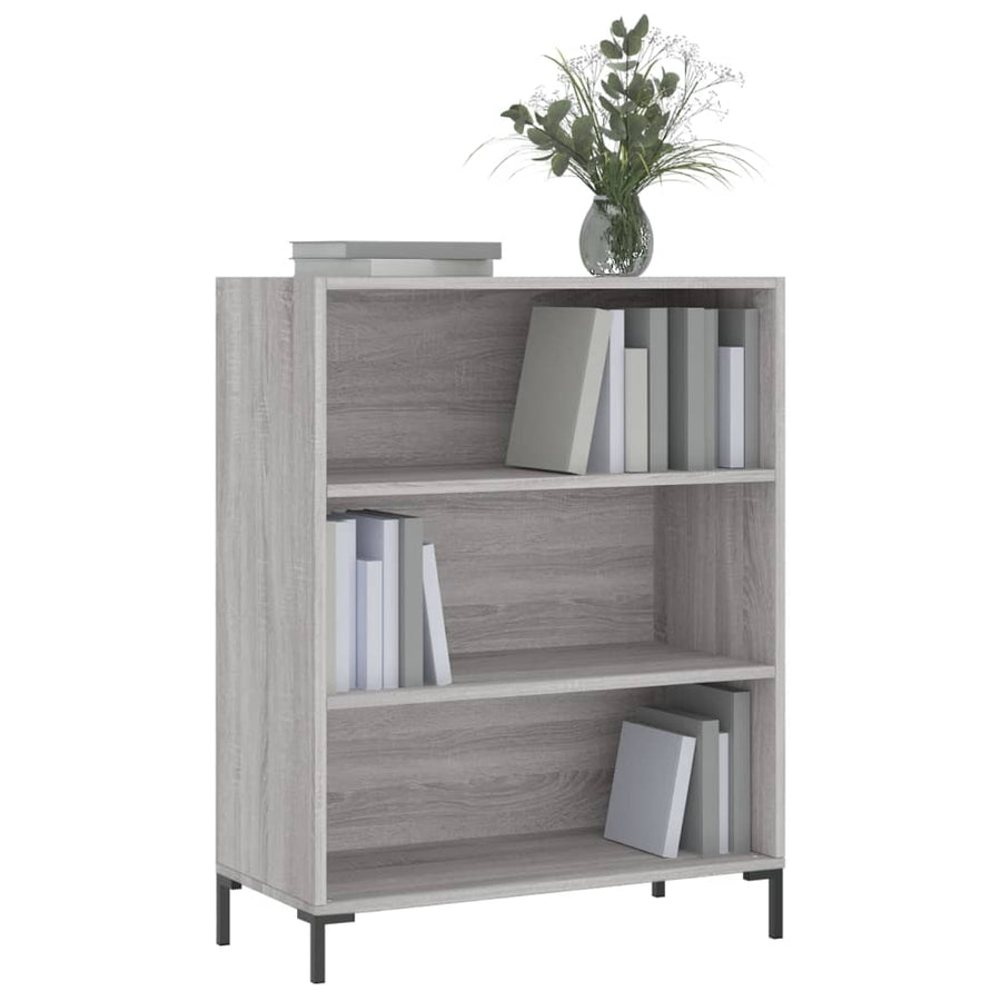 Boekenkast 69,5X32,5X90 Cm Bewerkt Hout Grijs Sonoma Eikenkleur