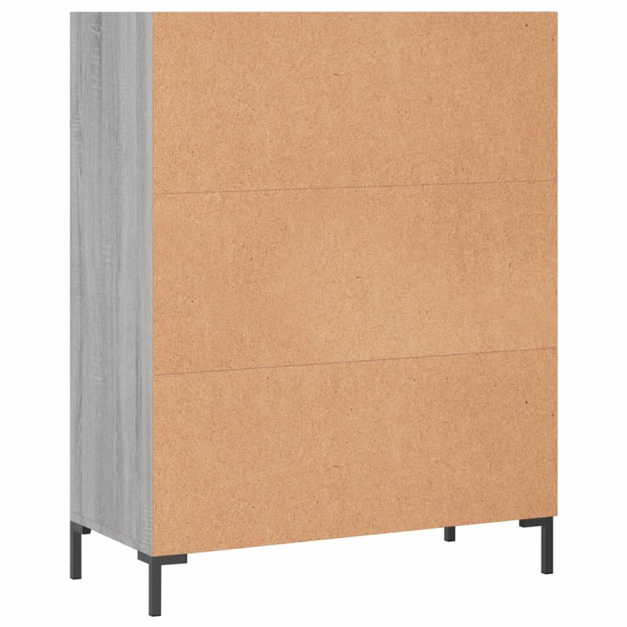 Boekenkast 69,5X32,5X90 Cm Bewerkt Hout Grijs Sonoma Eikenkleur