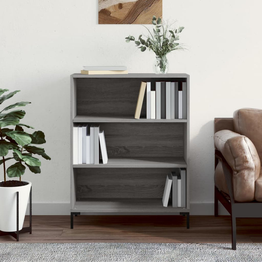 Boekenkast 69,5X32,5X90 Cm Bewerkt Hout Grijs Sonoma Eikenkleur