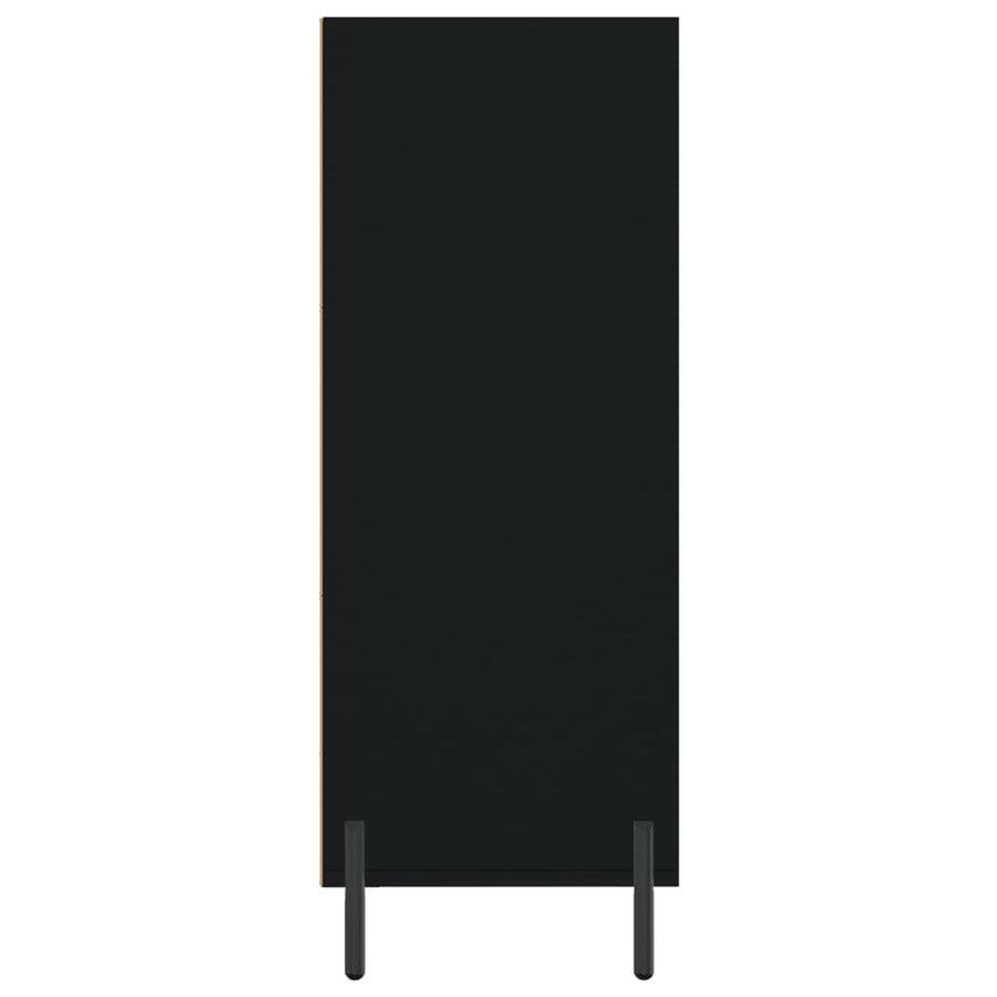 Schappenkast 69,5X32,5X90 Cm Bewerkt Hout Zwart