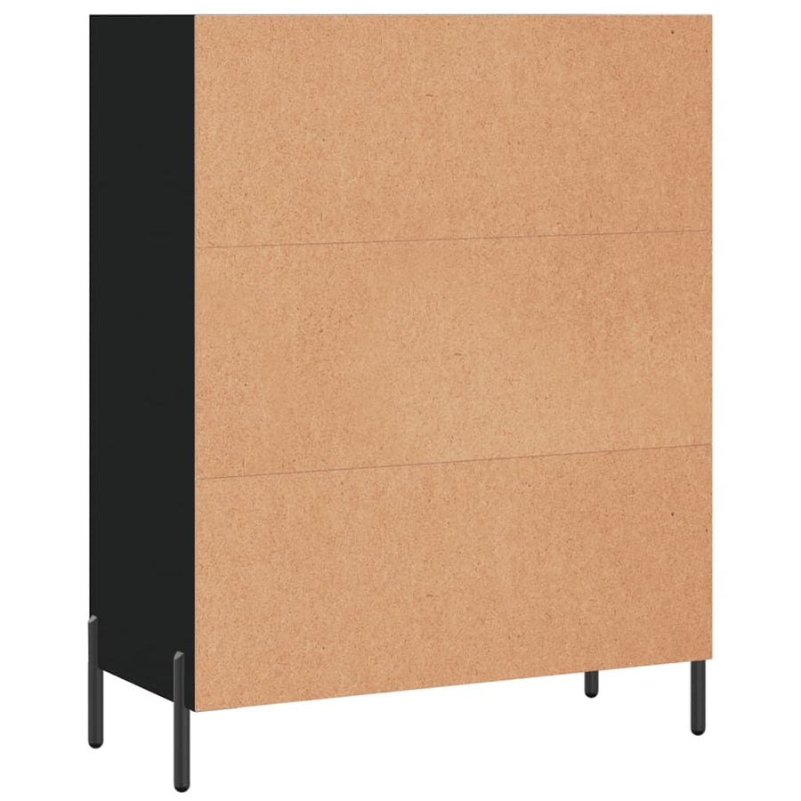 Schappenkast 69,5X32,5X90 Cm Bewerkt Hout Zwart