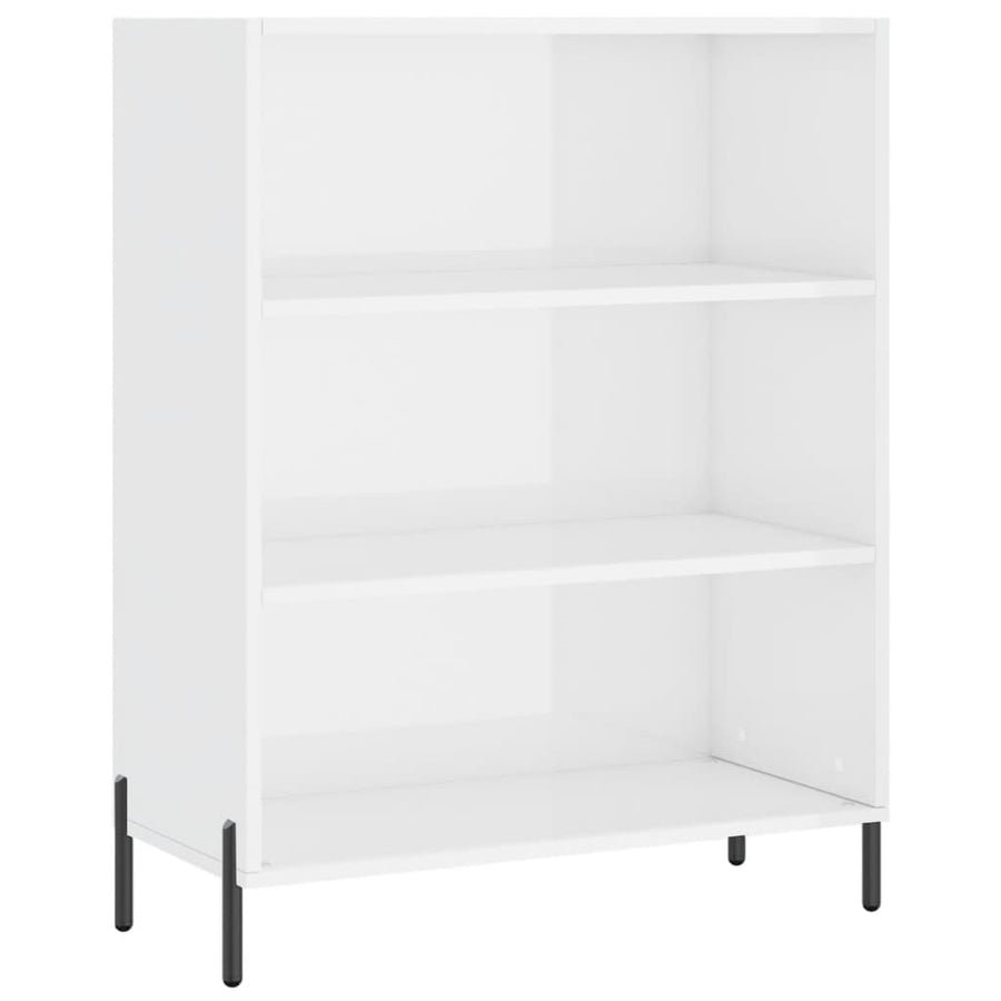 Schappenkast 69,5X32,5X90 Cm Bewerkt Hout Hoogglans Wit