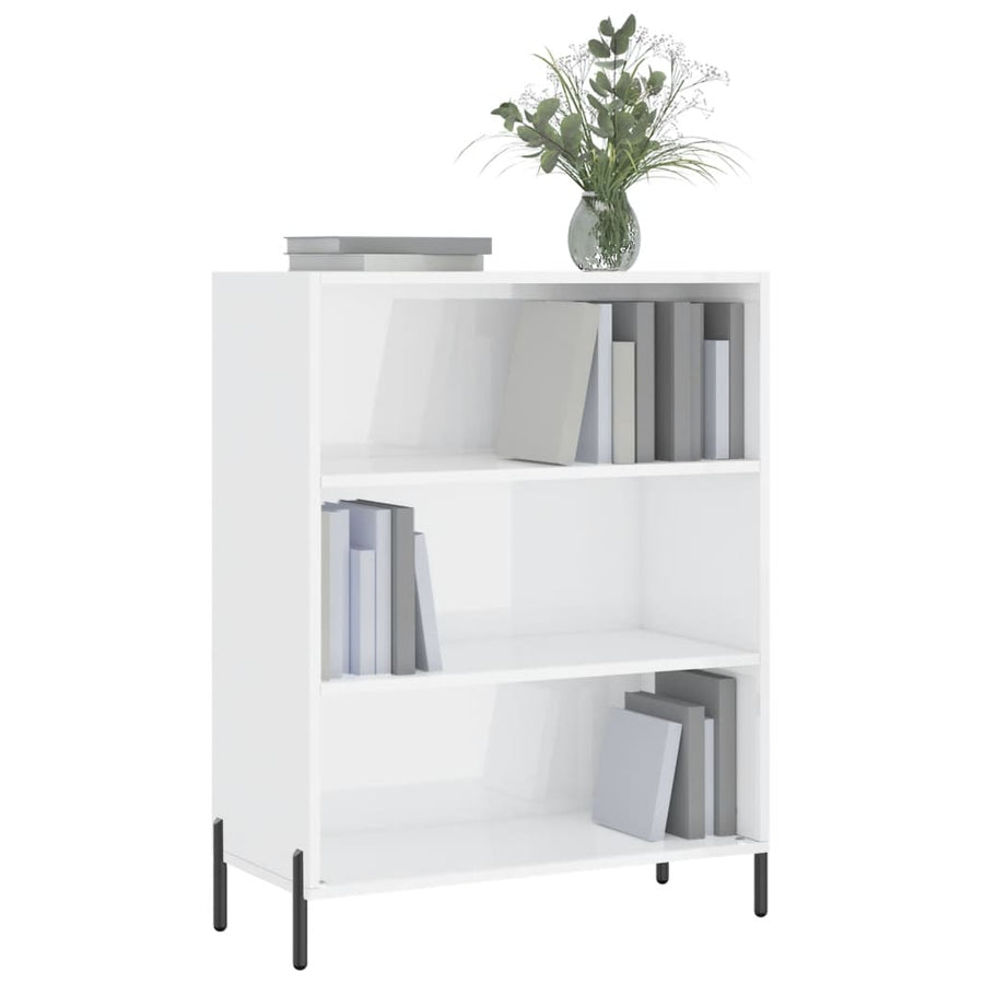 Schappenkast 69,5X32,5X90 Cm Bewerkt Hout Hoogglans Wit
