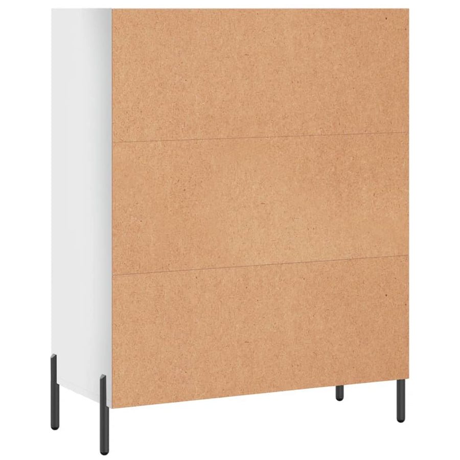 Schappenkast 69,5X32,5X90 Cm Bewerkt Hout Hoogglans Wit