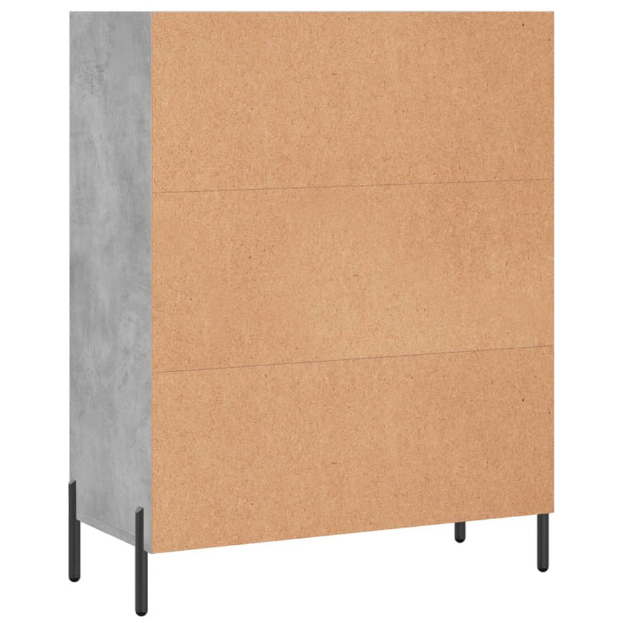 Schappenkast 69,5X32,5X90 Cm Bewerkt Hout Betongrijs