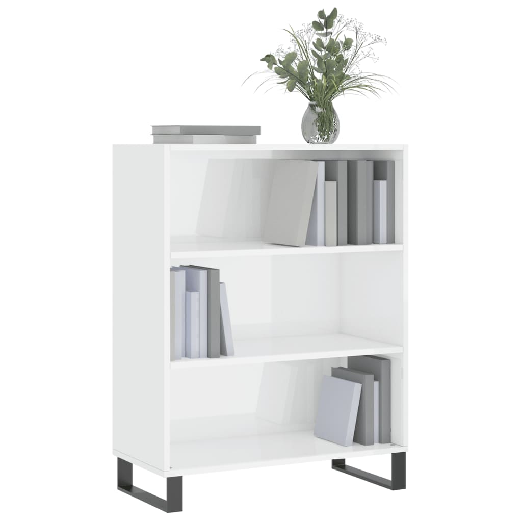 Schappenkast 69,5X32,5X90 Cm Bewerkt Hout Hoogglans Wit