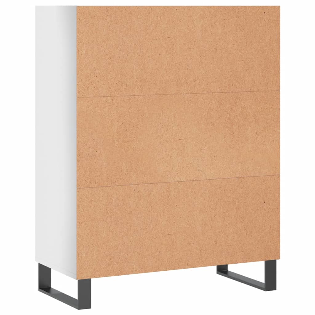 Schappenkast 69,5X32,5X90 Cm Bewerkt Hout Hoogglans Wit