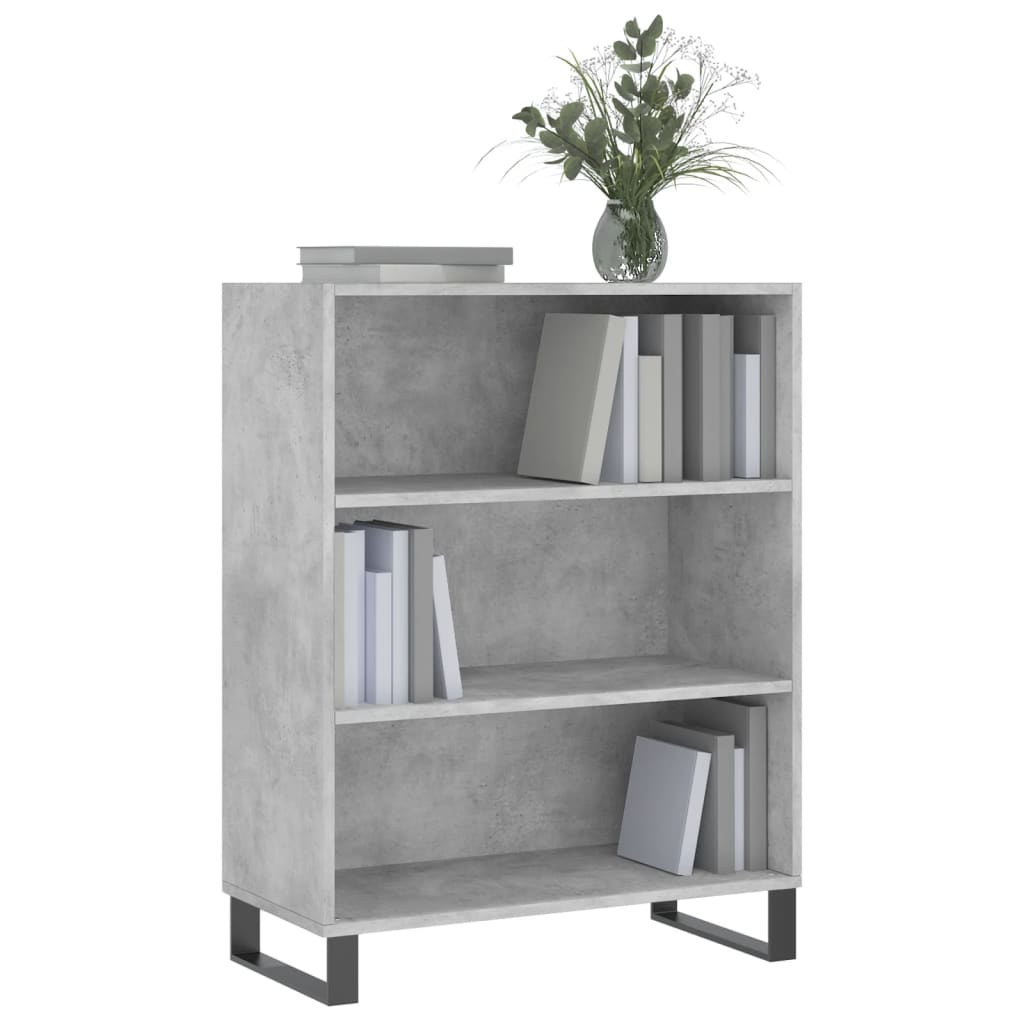Schappenkast 69,5X32,5X90 Cm Bewerkt Hout Betongrijs