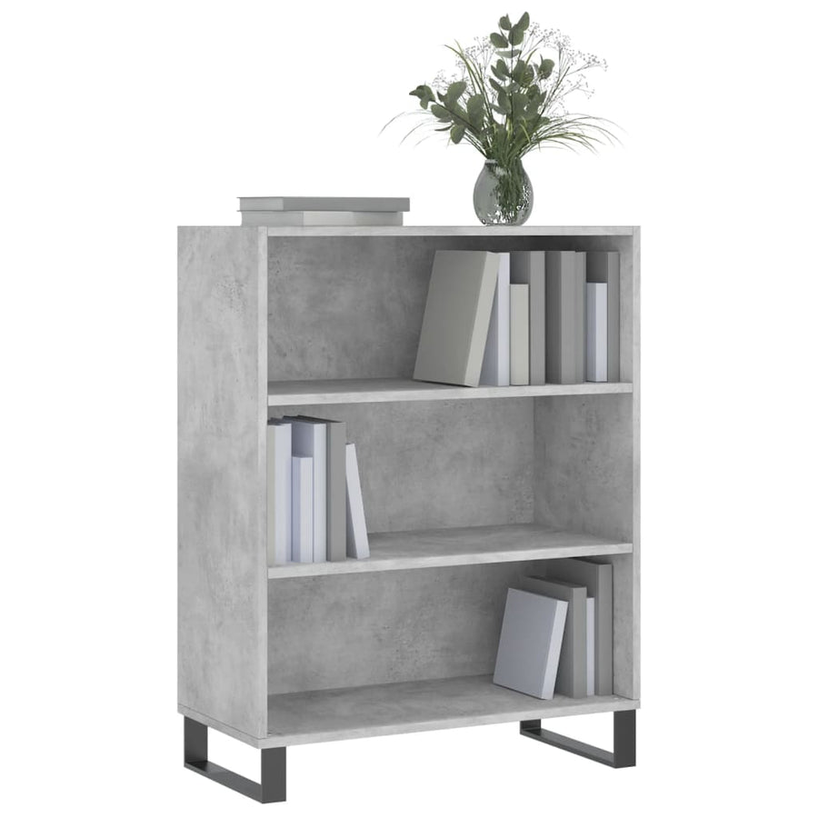 Schappenkast 69,5X32,5X90 Cm Bewerkt Hout Betongrijs