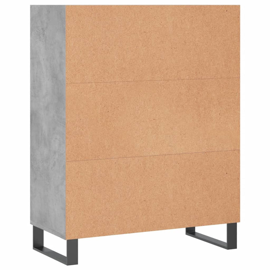 Schappenkast 69,5X32,5X90 Cm Bewerkt Hout Betongrijs