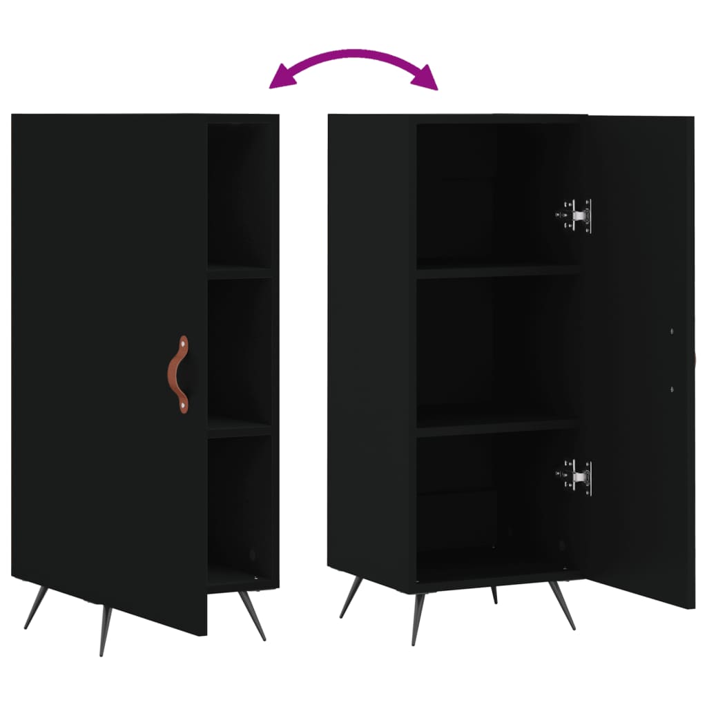 Dressoir 34,5X34X90 Cm Bewerkt Hout Zwart