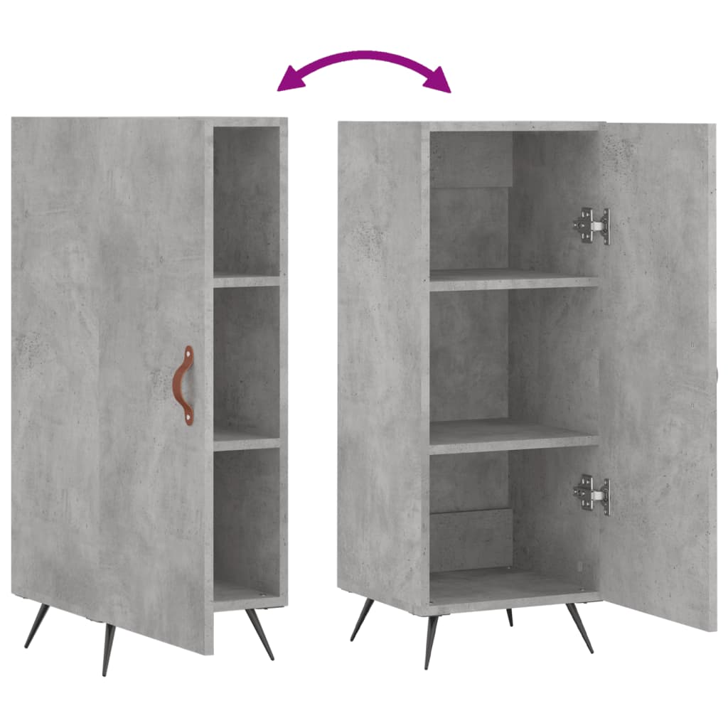 Dressoir 34,5X34X90 Cm Bewerkt Hout Betongrijs