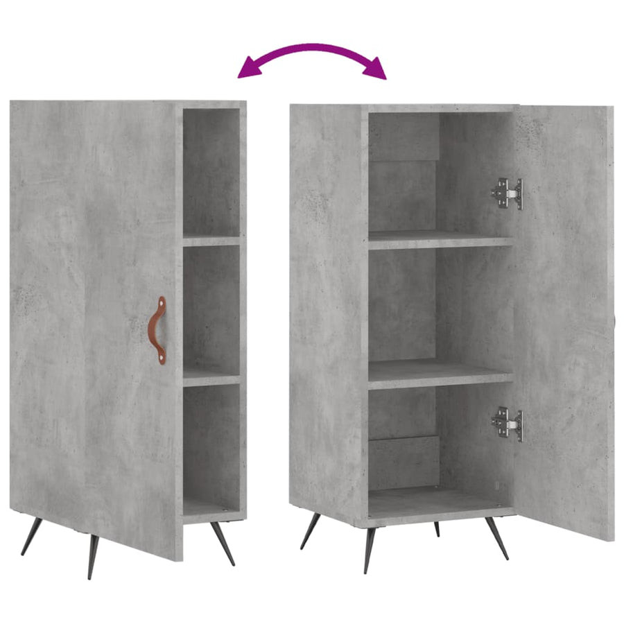 Dressoir 34,5X34X90 Cm Bewerkt Hout Betongrijs