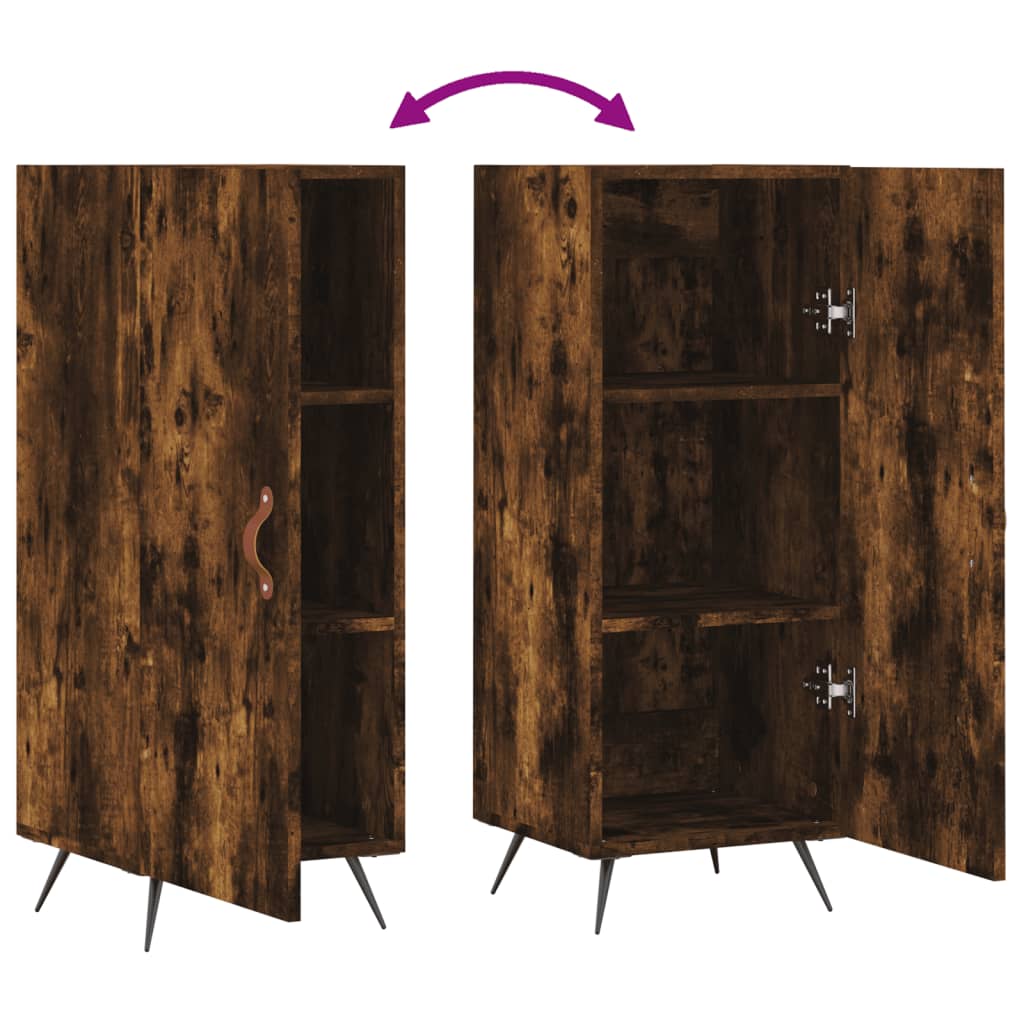 Dressoir 34,5X34X90 Cm Bewerkt Hout Gerookt Eiken