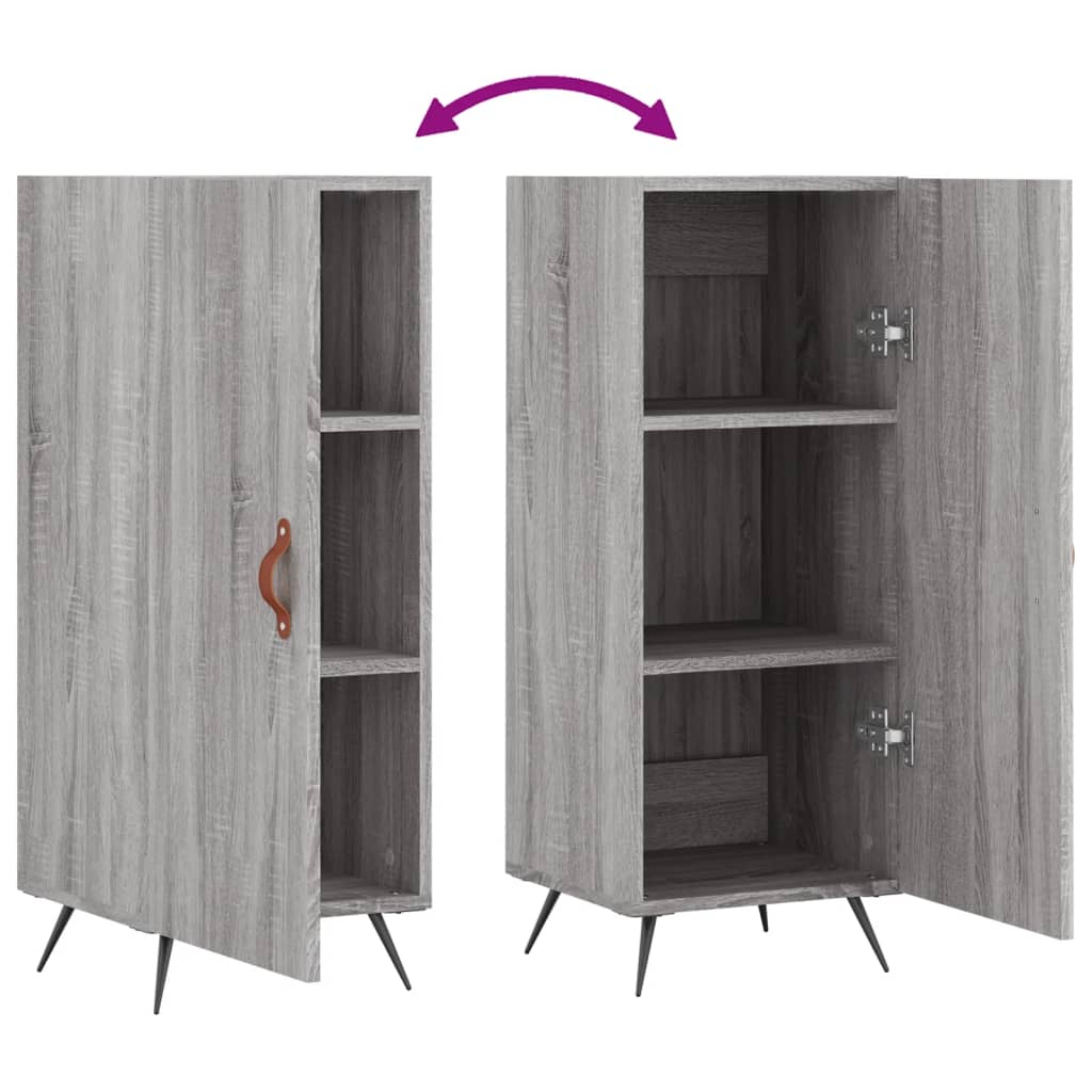 Dressoir 34,5X34X90 Cm Bewerkt Hout Grijs Sonoma Eikenkleurig