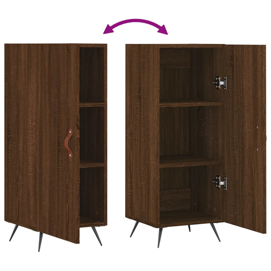 Dressoir 34,5X34X90 Cm Bewerkt Hout Bruin Eikenkleur