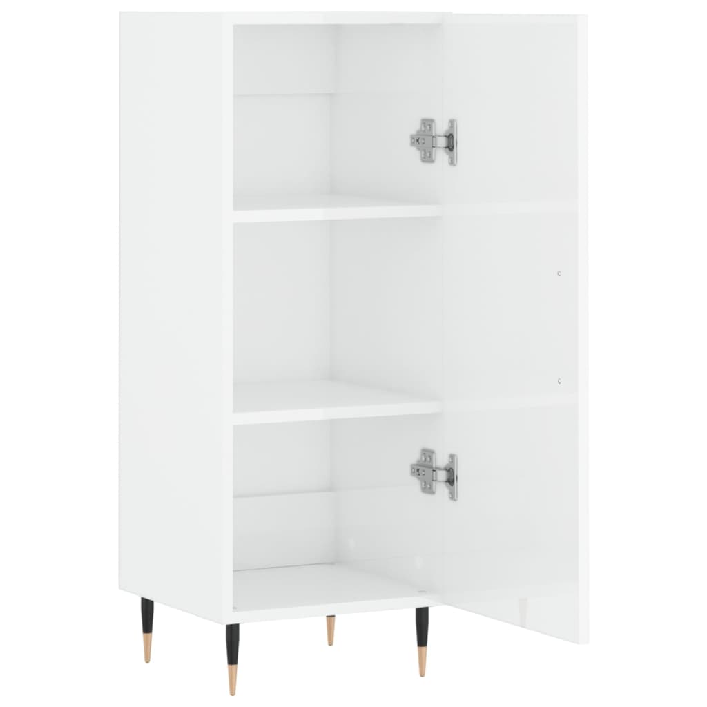 Dressoir 34,5X34X90 Cm Bewerkt Hout Hoogglans Wit