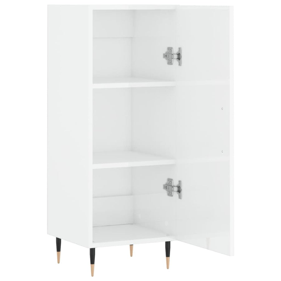Dressoir 34,5X34X90 Cm Bewerkt Hout Hoogglans Wit