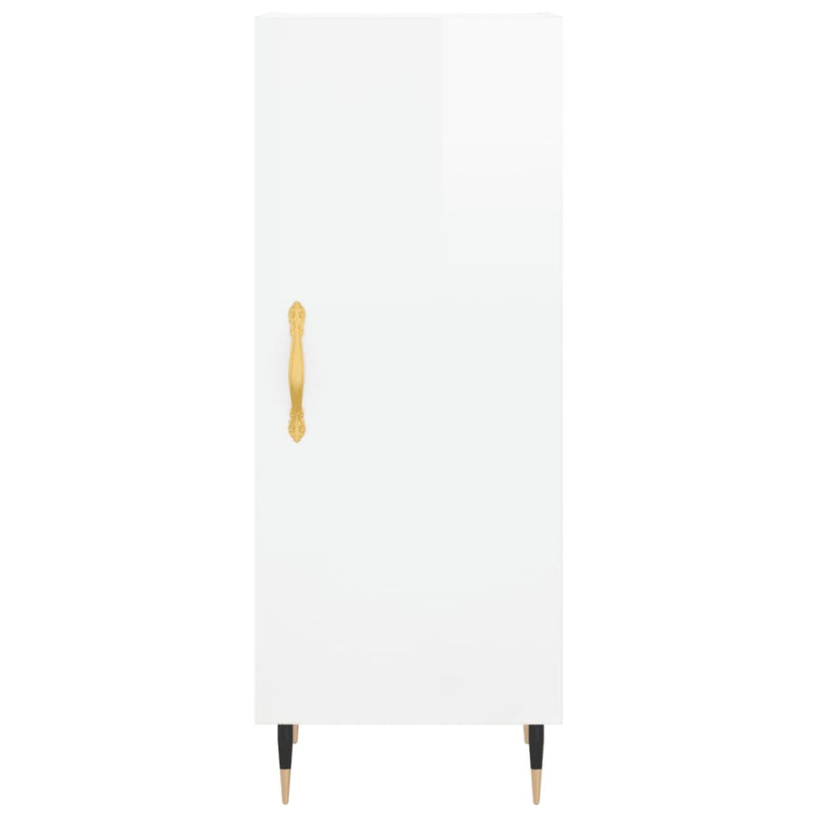 Dressoir 34,5X34X90 Cm Bewerkt Hout Hoogglans Wit