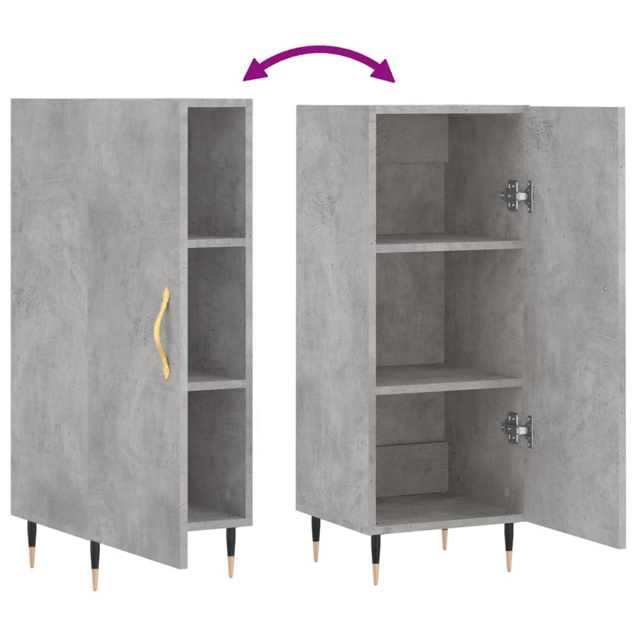 Dressoir 34,5X34X90 Cm Bewerkt Hout Betongrijs