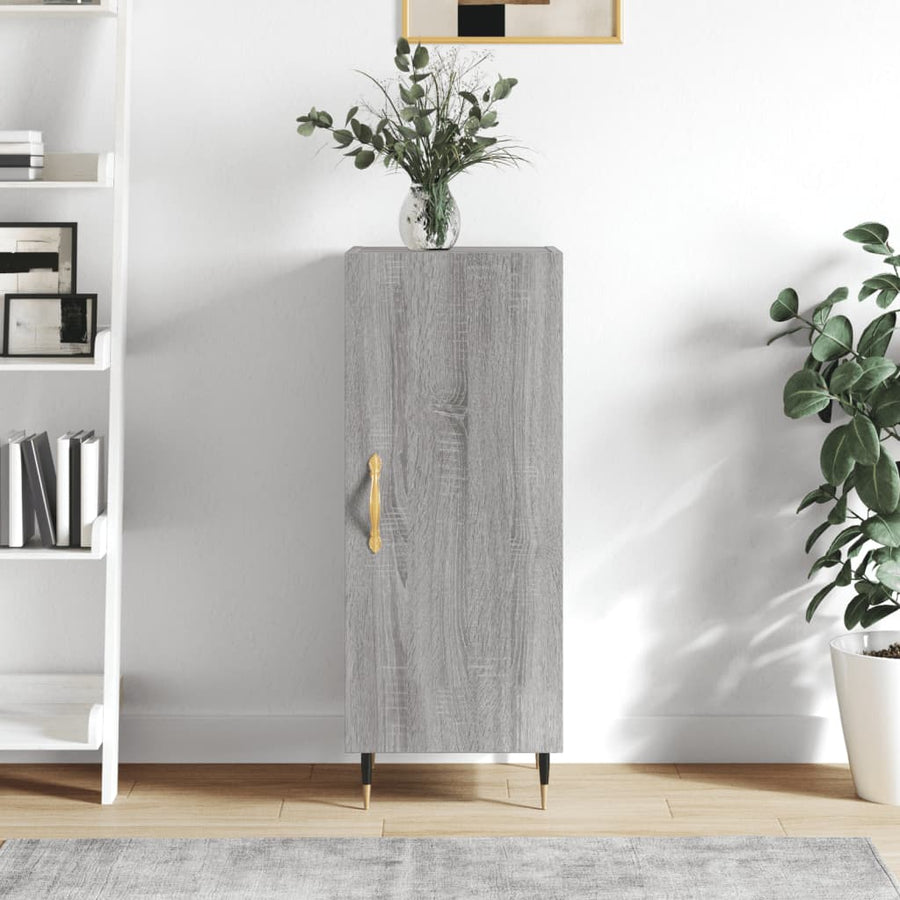 Dressoir 34,5X34X90 Cm Bewerkt Hout Grijs Sonoma Eikenkleurig