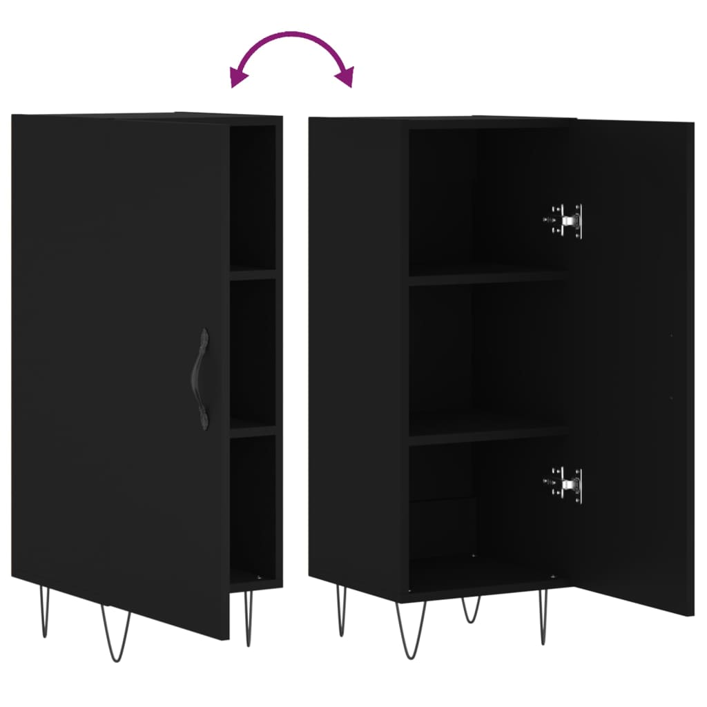 Dressoir 34,5X34X90 Cm Bewerkt Hout Zwart