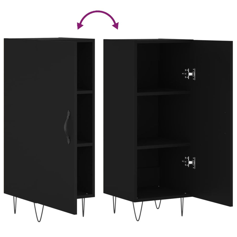 Dressoir 34,5X34X90 Cm Bewerkt Hout Zwart