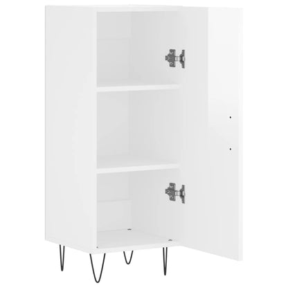 Dressoir 34,5X34X90 Cm Bewerkt Hout Hoogglans Wit