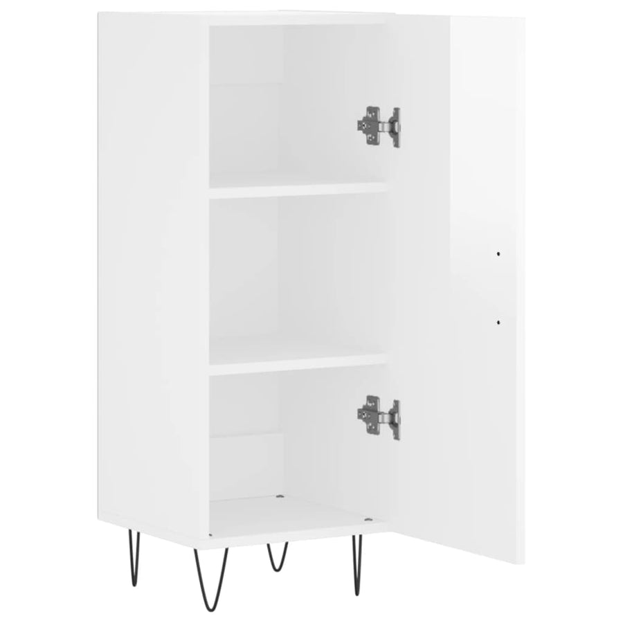 Dressoir 34,5X34X90 Cm Bewerkt Hout Hoogglans Wit