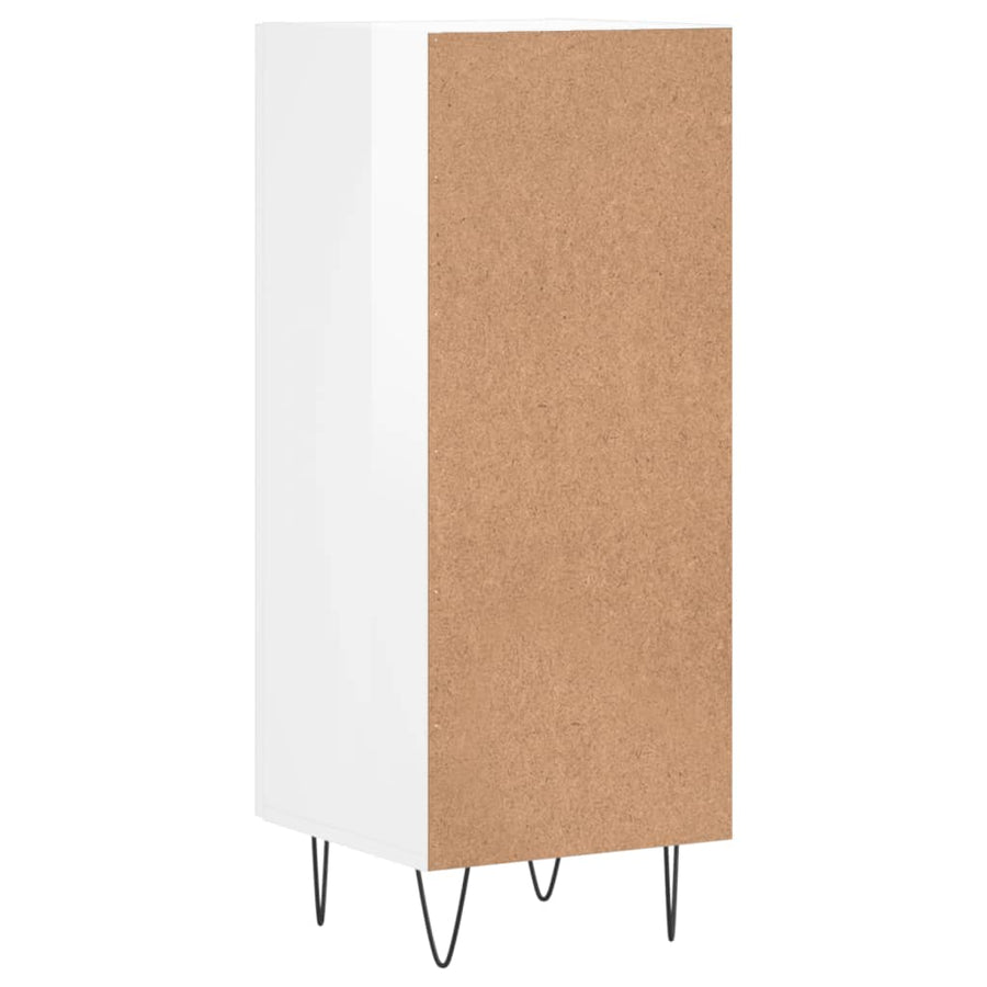 Dressoir 34,5X34X90 Cm Bewerkt Hout Hoogglans Wit