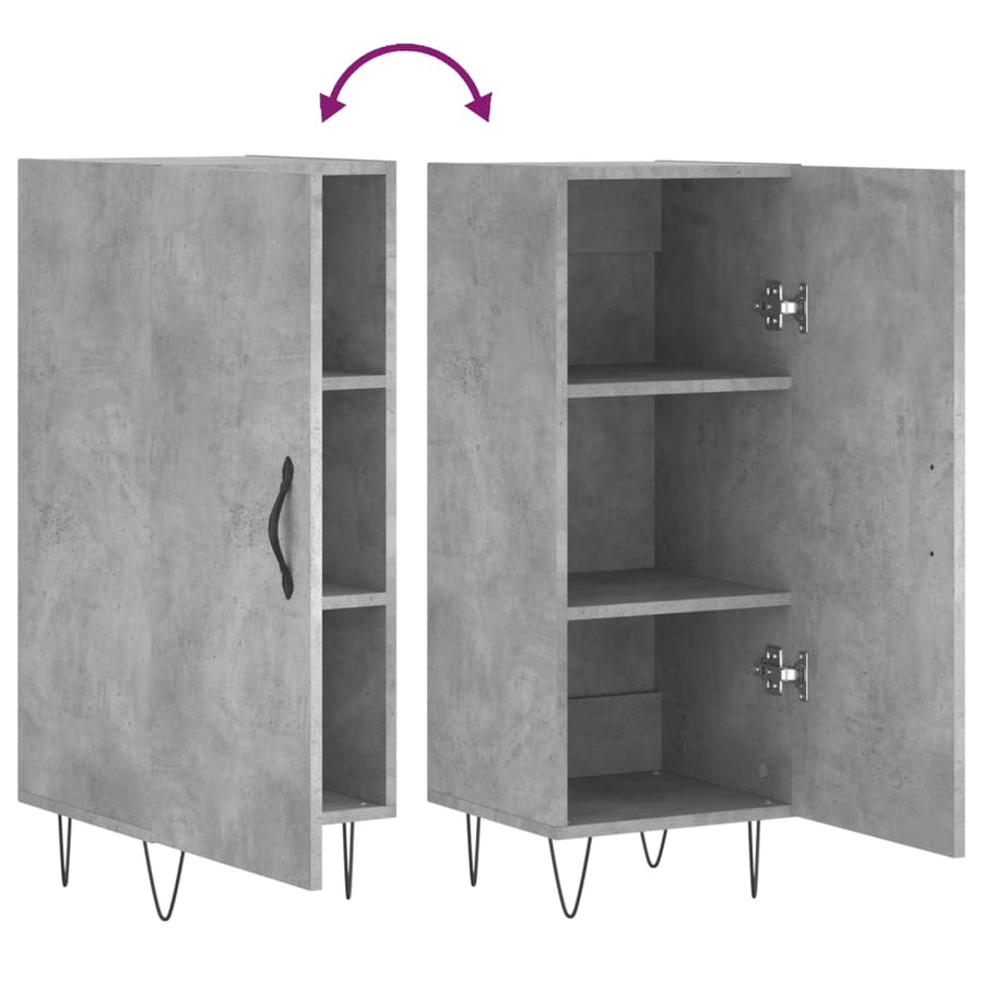 Dressoir 34,5X34X90 Cm Bewerkt Hout Betongrijs