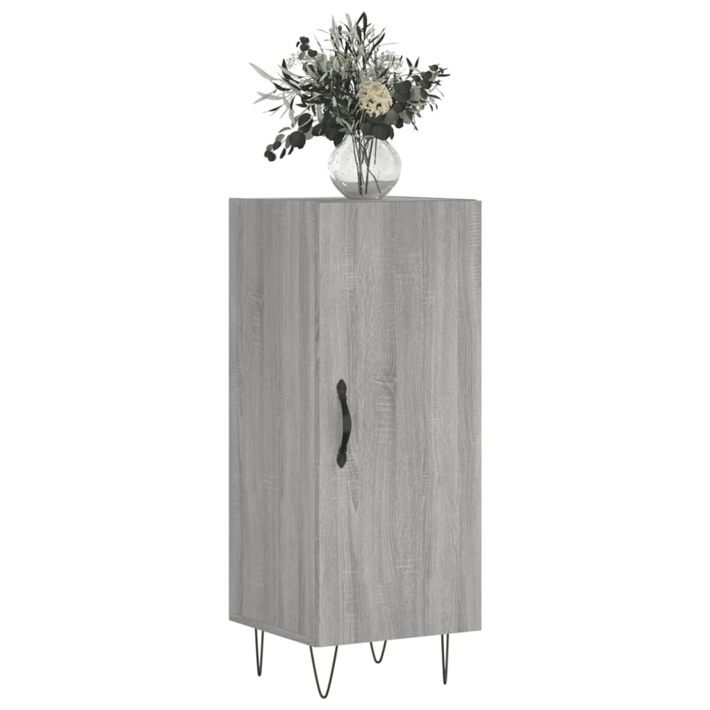 Dressoir 34,5X34X90 Cm Bewerkt Hout Grijs Sonoma Eikenkleurig