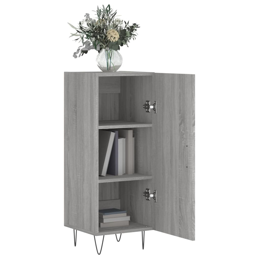Dressoir 34,5X34X90 Cm Bewerkt Hout Grijs Sonoma Eikenkleurig