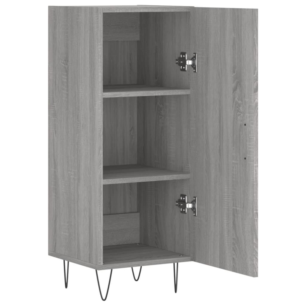 Dressoir 34,5X34X90 Cm Bewerkt Hout Grijs Sonoma Eikenkleurig