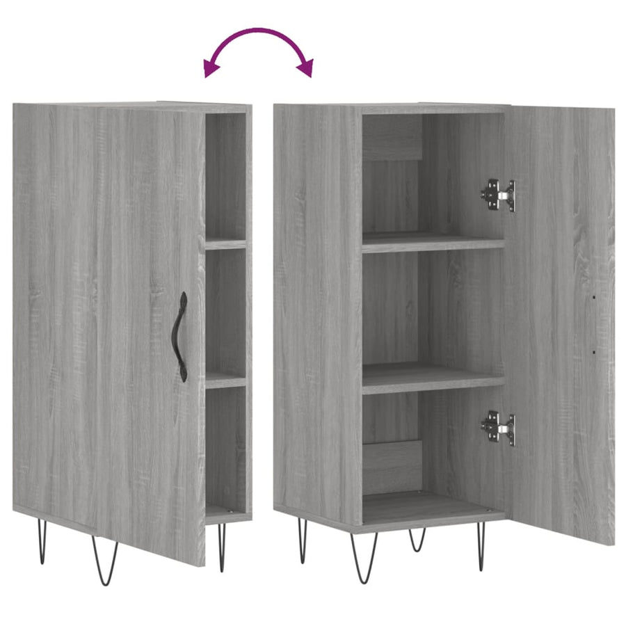 Dressoir 34,5X34X90 Cm Bewerkt Hout Grijs Sonoma Eikenkleurig