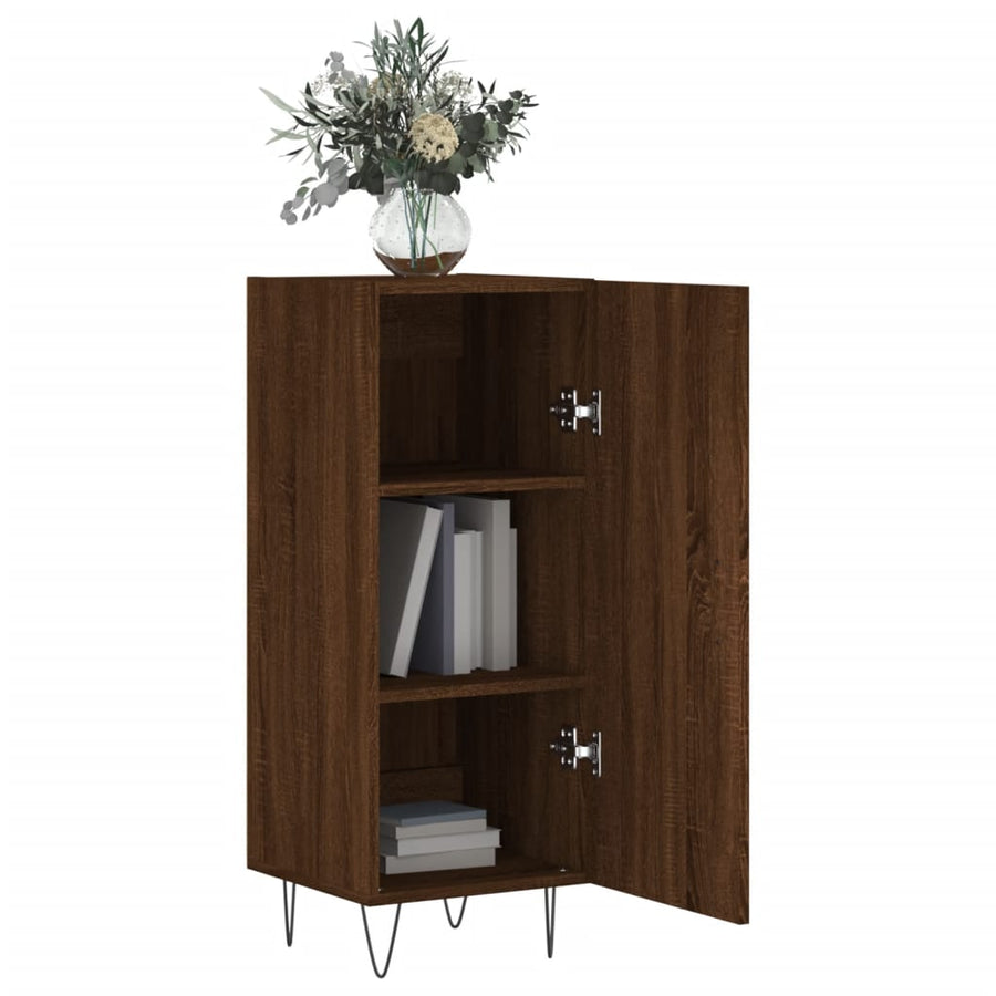 Dressoir 34,5X34X90 Cm Bewerkt Hout Bruin Eikenkleur