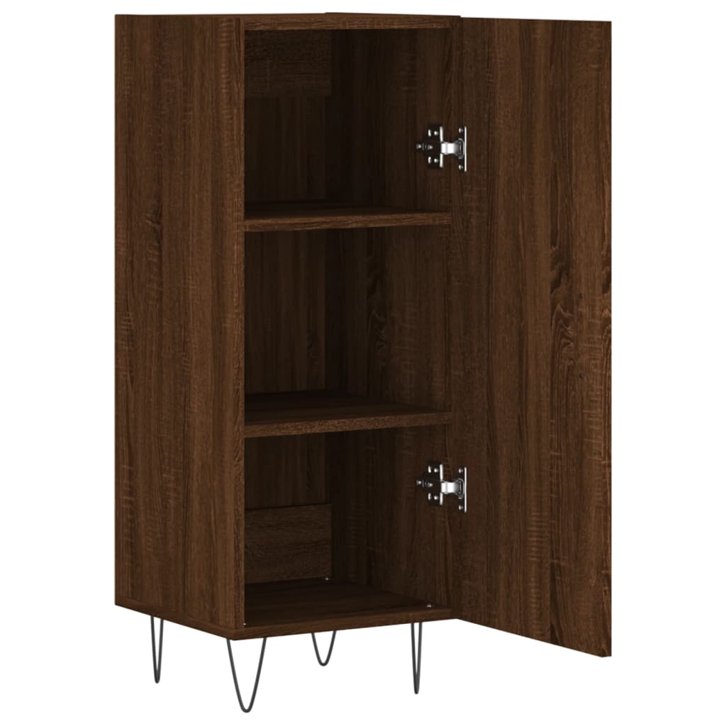 Dressoir 34,5X34X90 Cm Bewerkt Hout Bruin Eikenkleur